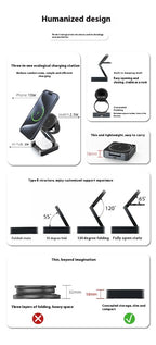 Qi2 Folding 3-in-1 Wireless Charger