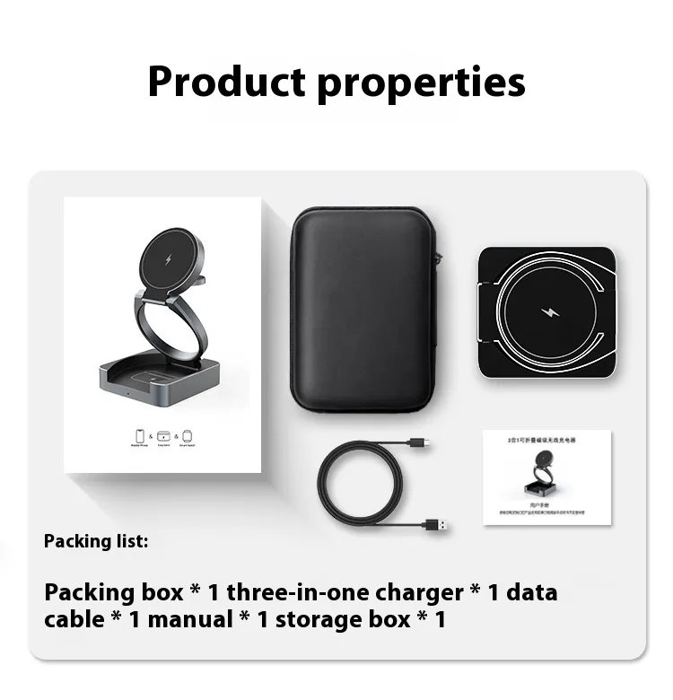 Qi2 Folding 3-in-1 Wireless Charger