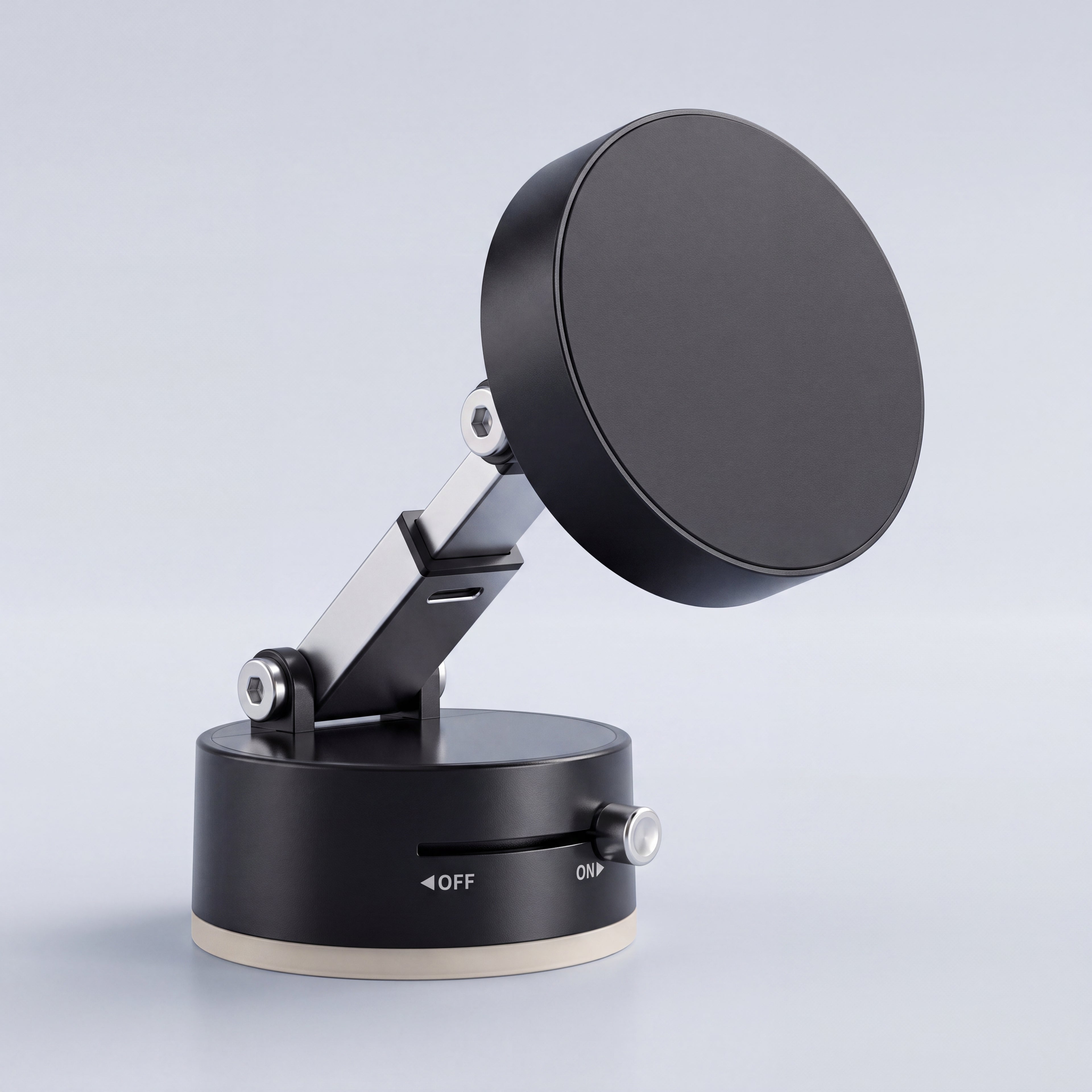 Black magnetic vacuum phone mount