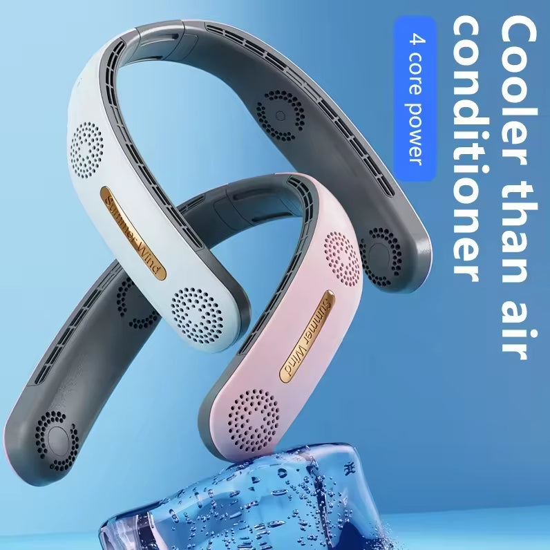 Folding Electric Neck Fan: Hands-Free Cooling