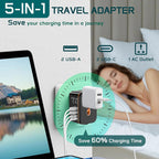 Travel adapter in use charging multiple devices