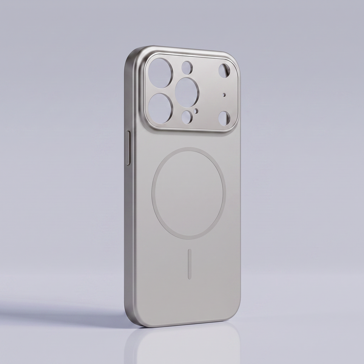 MagSafe Case for iPhone 13–17 · Titanium Silver studio colour