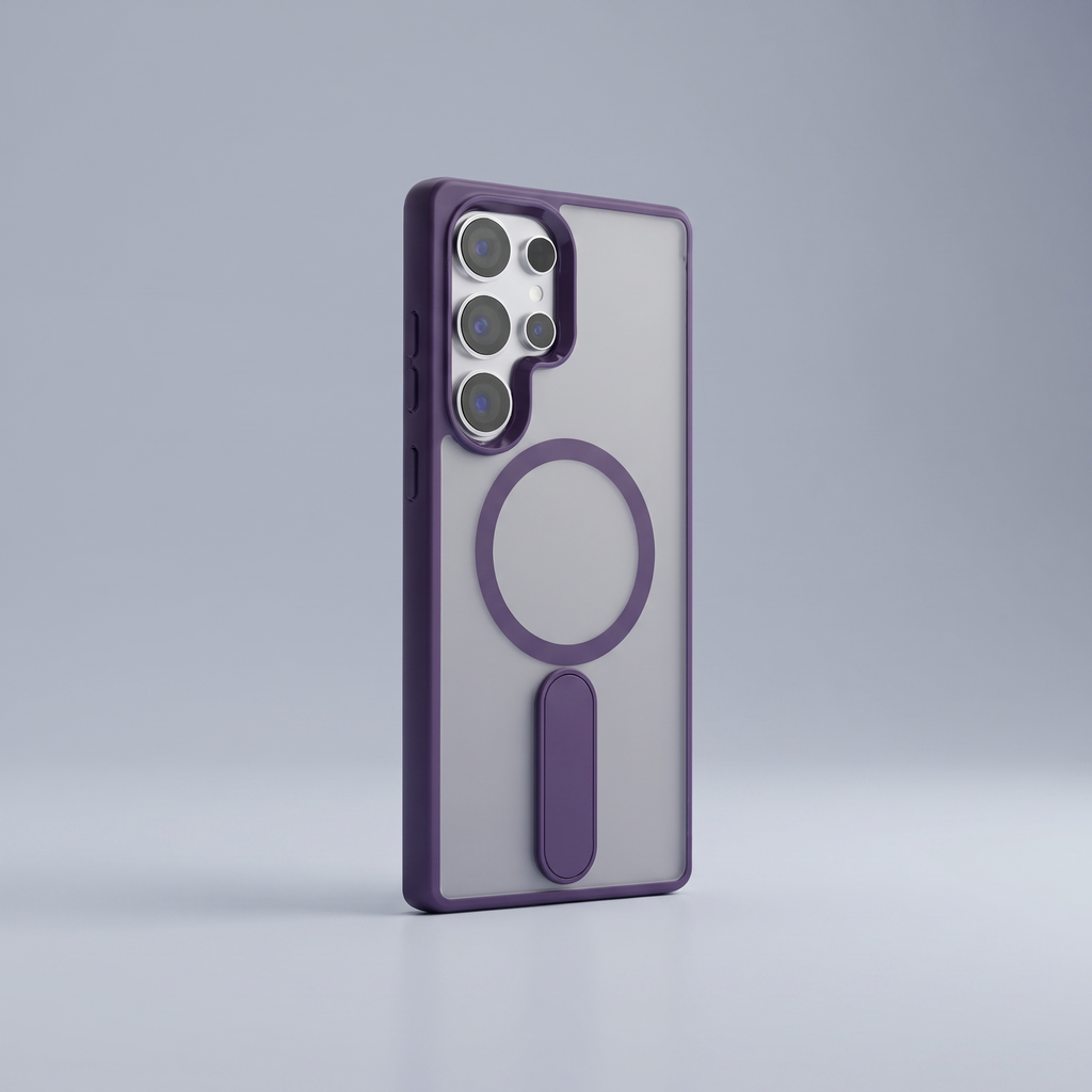 MagSafe Kickstand Case for Galaxy S25 · Dark Purple studio colour