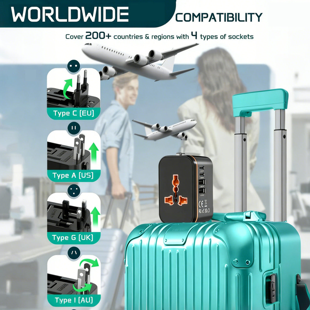 Travel adapter lifestyle travel desk setup