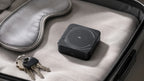 Qi2 folding charger packed flat in a travel case