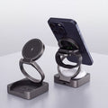 Qi2 folding charger gunmetal empty and loaded studio pair